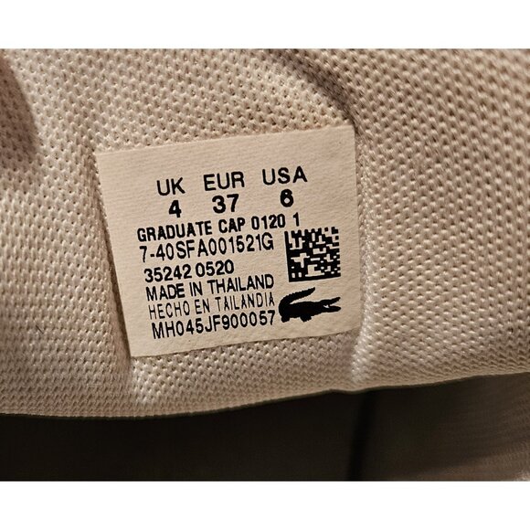 Women's Lacoste Graduate Cap Sneaker Full White US Size 6 - Picture 13 of 15